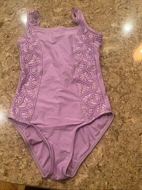 Wear Moi Girls' Lavender Lace Leotard